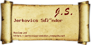 Jerkovics Sándor névjegykártya